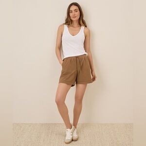 Women's Drawstring Casual Shorts in Brown